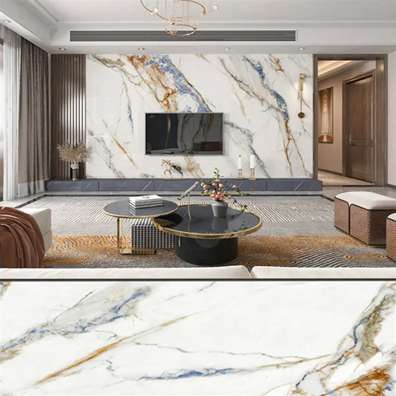 1220×2800 mm UV-belagt PVC-marmorplade til møbler og kabinet Letvægts og holdbar dekoration Lamineret plastvægpanel