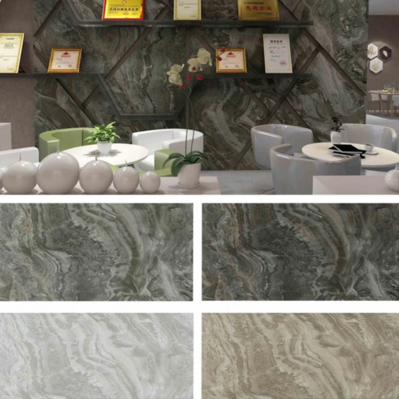 1220×2800 mm UV-belagt PVC-marmorplade til møbler og kabinet Letvægts og holdbar dekoration Lamineret plastvægpanel