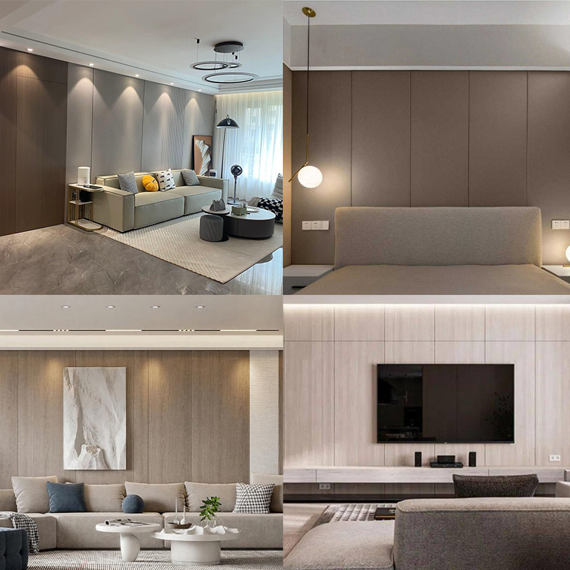 1220×2440 mm miljøvenlig PVC træfiner, dekorative vægpaneler til indendørs vægbeklædning Vandtæt ridsefast Nem at installere