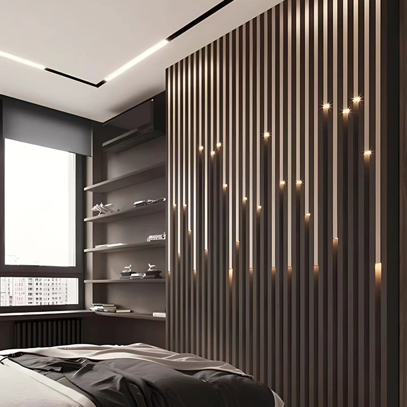 Moderne interiør lysende gitter vægpaneler Israel Starry Sky Design Vandtæt WPC & plastik til udendørs og husholdning