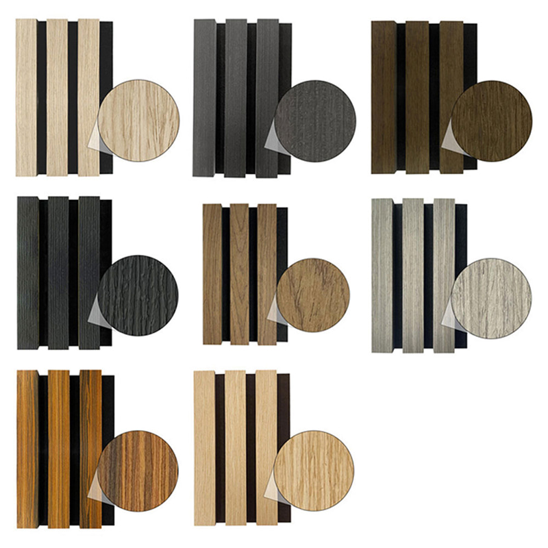 Moderne interiør WPC akustiske vægpaneler Dekorativt sammenlåsende design Lydtæt brandsikker lydabsorberende udvendigt gitterkvalitet