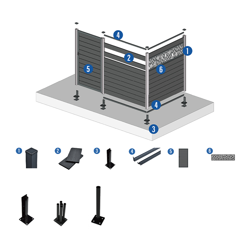 Træ Plast Komposit Wpc Hegn Hjem Have Gårdhave Hegn Paneler Bedre end Vinyl Pvc Hegn Vandtæt Udendørs Privacy Board Hdpe