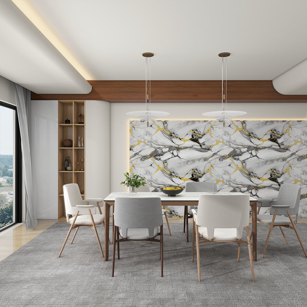 Moderne højglans marmor tapetrulle PVC selvklæbende vandtæt interiør boligindretning marmorark-klistermærke