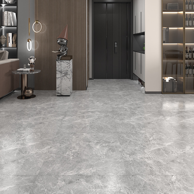 Hvid og sort marmor trækorn stiv kerne interlock kliklås Vinylplankegulv Piso PVC Interiør Click Piso SPC Gulvbelægning